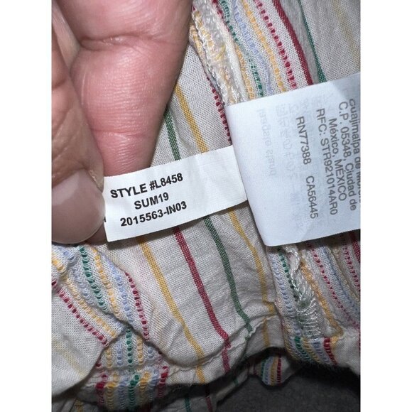 MADEWELL Button-Front Cami Tank Blouse in Textural Cotton Rainbow Stripes - Picture 11 of 11